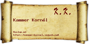 Kammer Kornél névjegykártya