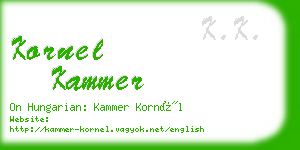 kornel kammer business card